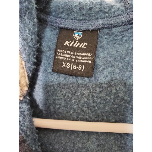 KÜHL Girls XS (5–6) Blue Fleece Jacket Sherpa Trim Full Zip Hoodie - Picture 2 of 9